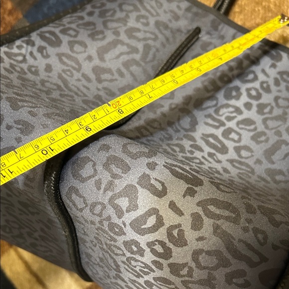 Navy Leopard Print Tote Bag with Matching Pouch - Picture 9 of 10